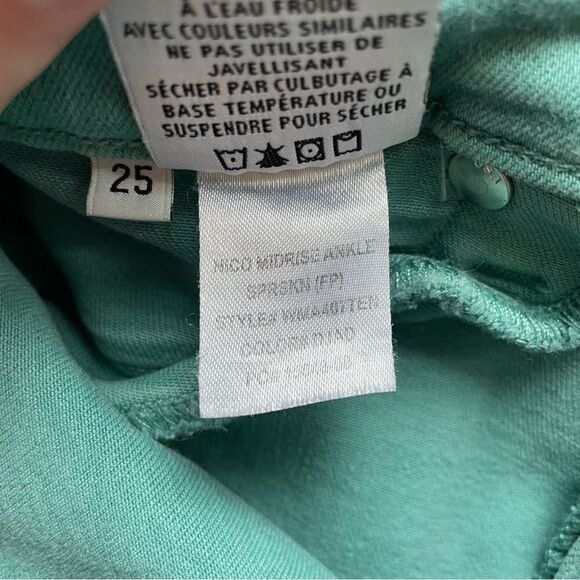 Hudson Nico Mid-Rise Ankle Skinny Jeans in Bright Blue/Green - Size: 25 - Picture 5 of 6